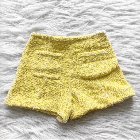 Zara Pants - Zara Yellow Tweed Shorts